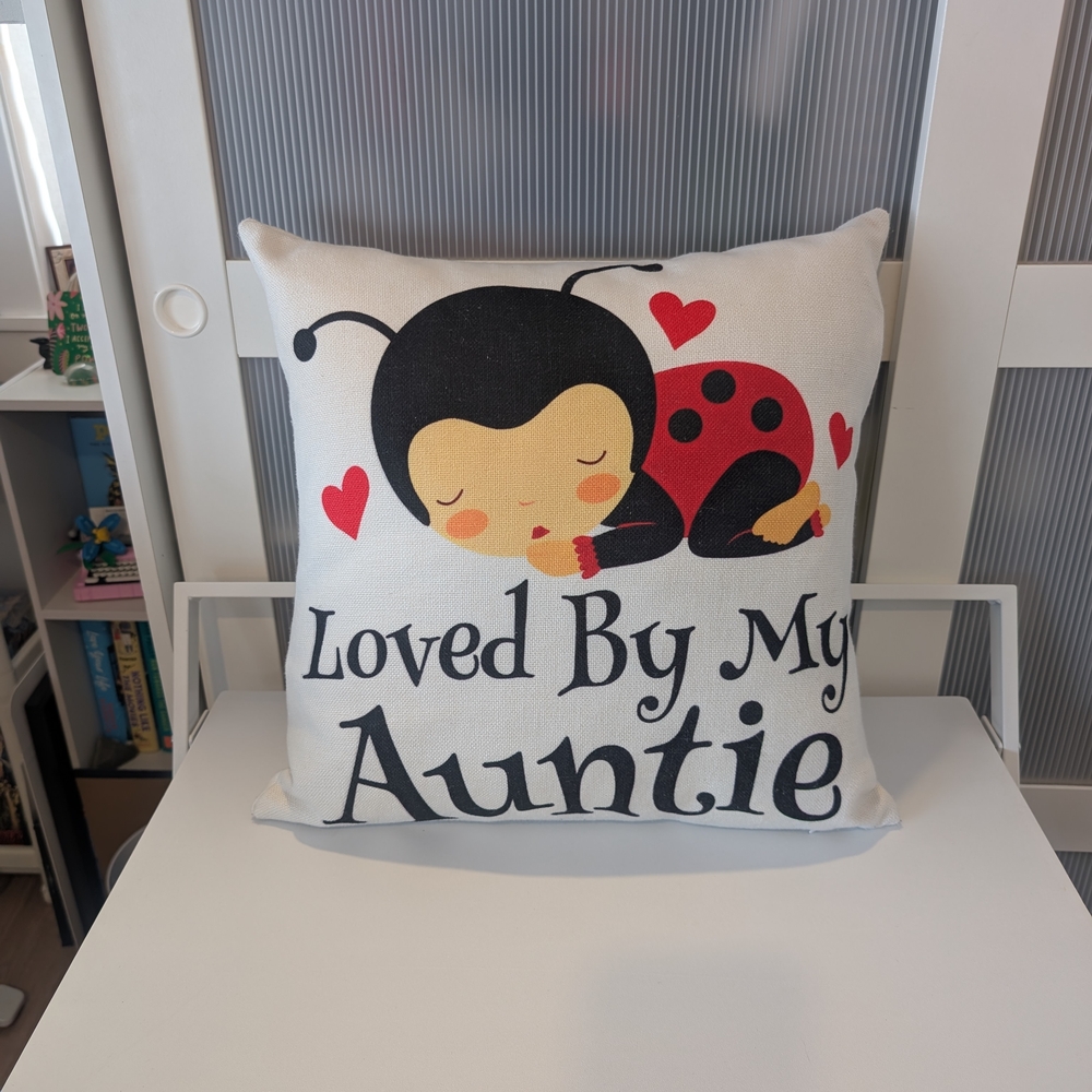 Ladybug Themed Decorative Pillow